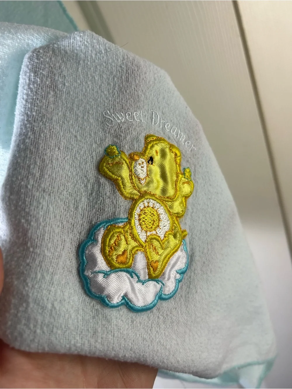 Care Bears Sweet Dreamer Blue Yellow Baby Receiving Blanket Flannel Sun Thin